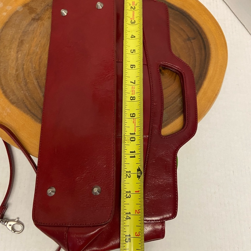 HOBO Red Leather Clutch Shoulder Bag - Picture 8 of 10